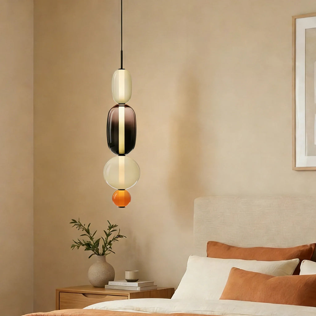 Lampada a Sospensione in Vetro Caramellato Chic