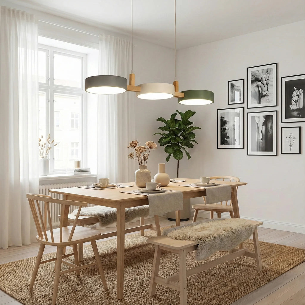 Lampada a Sospensione in Metallo Nordica Moderna a Cilindro
