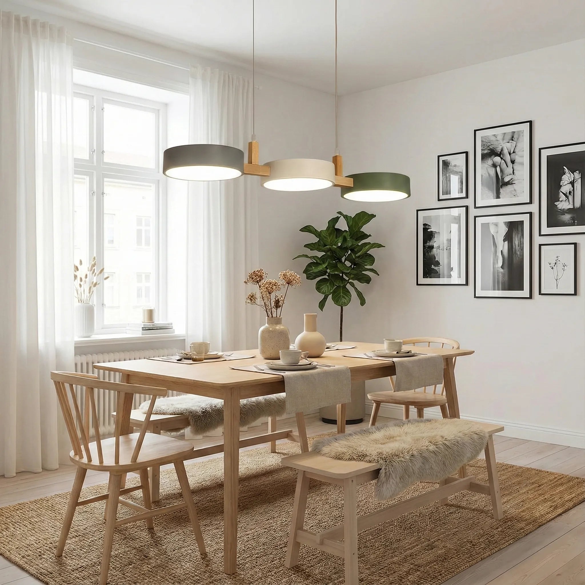 Lampada a Sospensione in Metallo Nordica Moderna a Cilindro