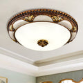 Lampada da soffitto a montaggio flush in ottone antico floreale retro