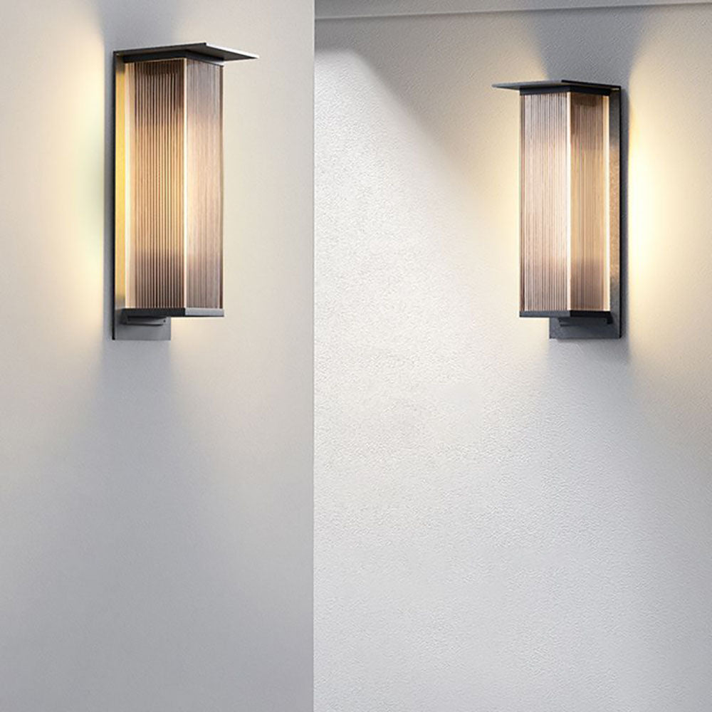 Lampada da Parete Esterno Moderna Rectangolare in Metallo Ray, Nera