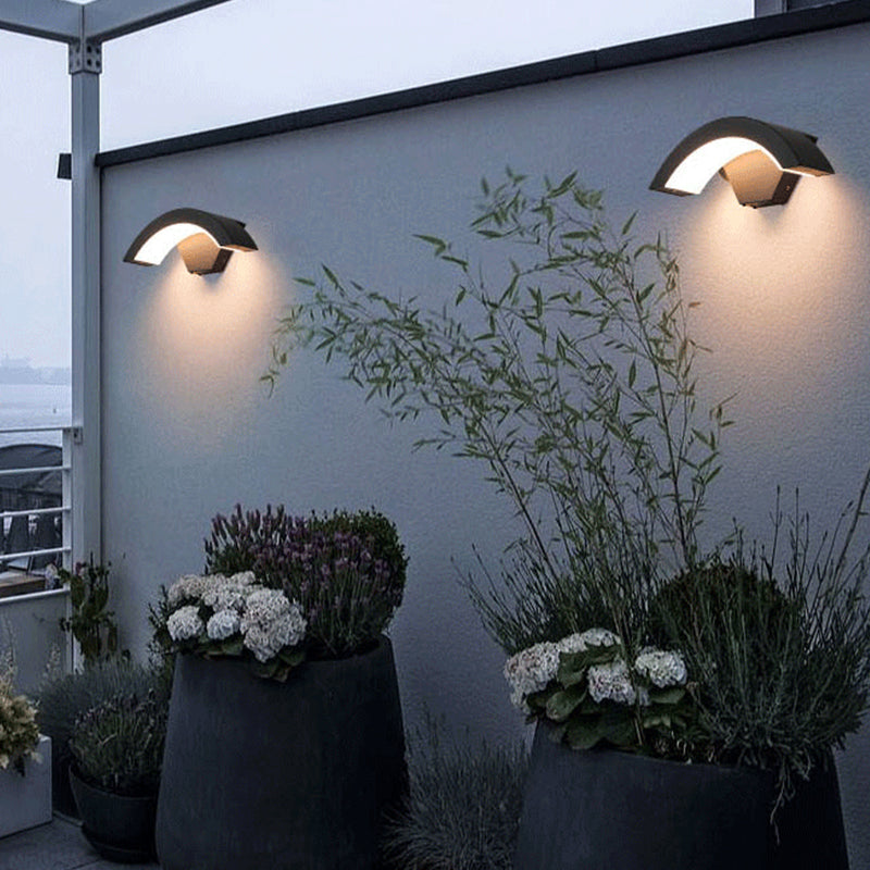Lampada da Parete LED Impermeabile Elvon Nordic Arc, Nera