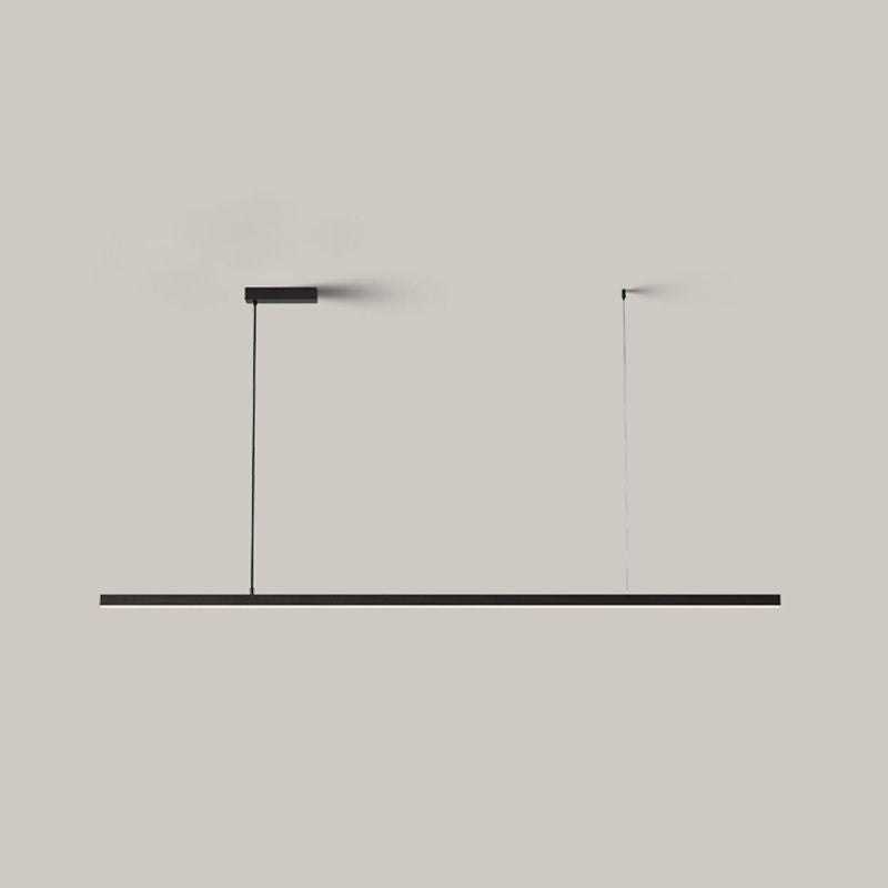 Arisha Minimalista Linear Metal Pendant Light, Bianco/Nero