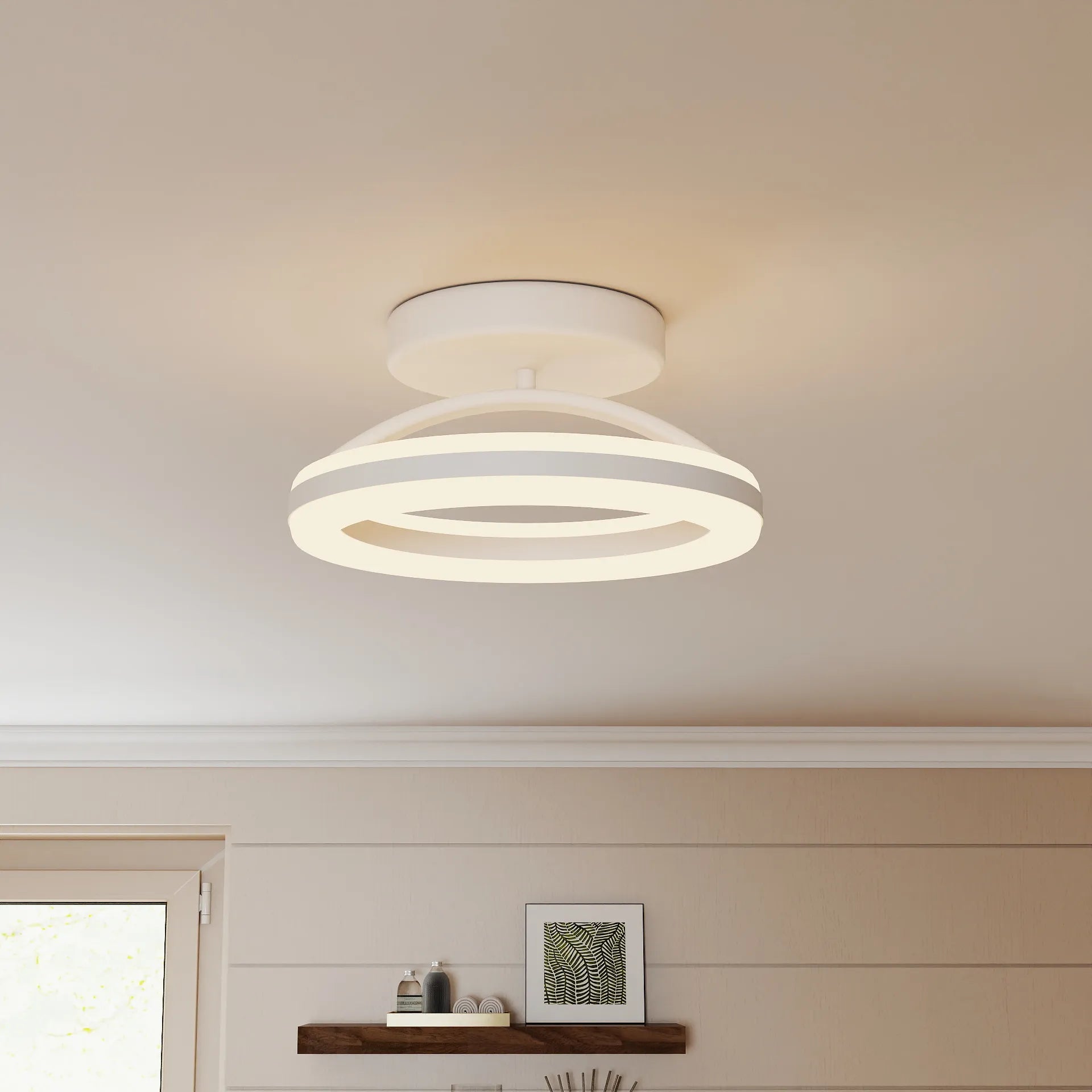 Lampada da soffitto rotonda in ferro moderno chic