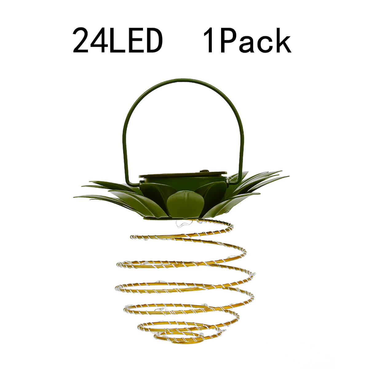 Lanterna in Ferro a Forma di Ananas Solare LED con Filo di Rame per Esterni, Impermeabile, Luci Decorative da Giardino Appese