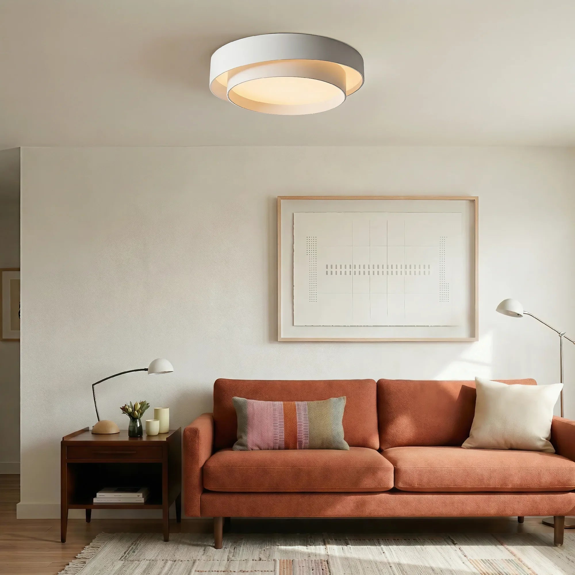 Moderna Luce da Soffitto Rotonda Doppia
