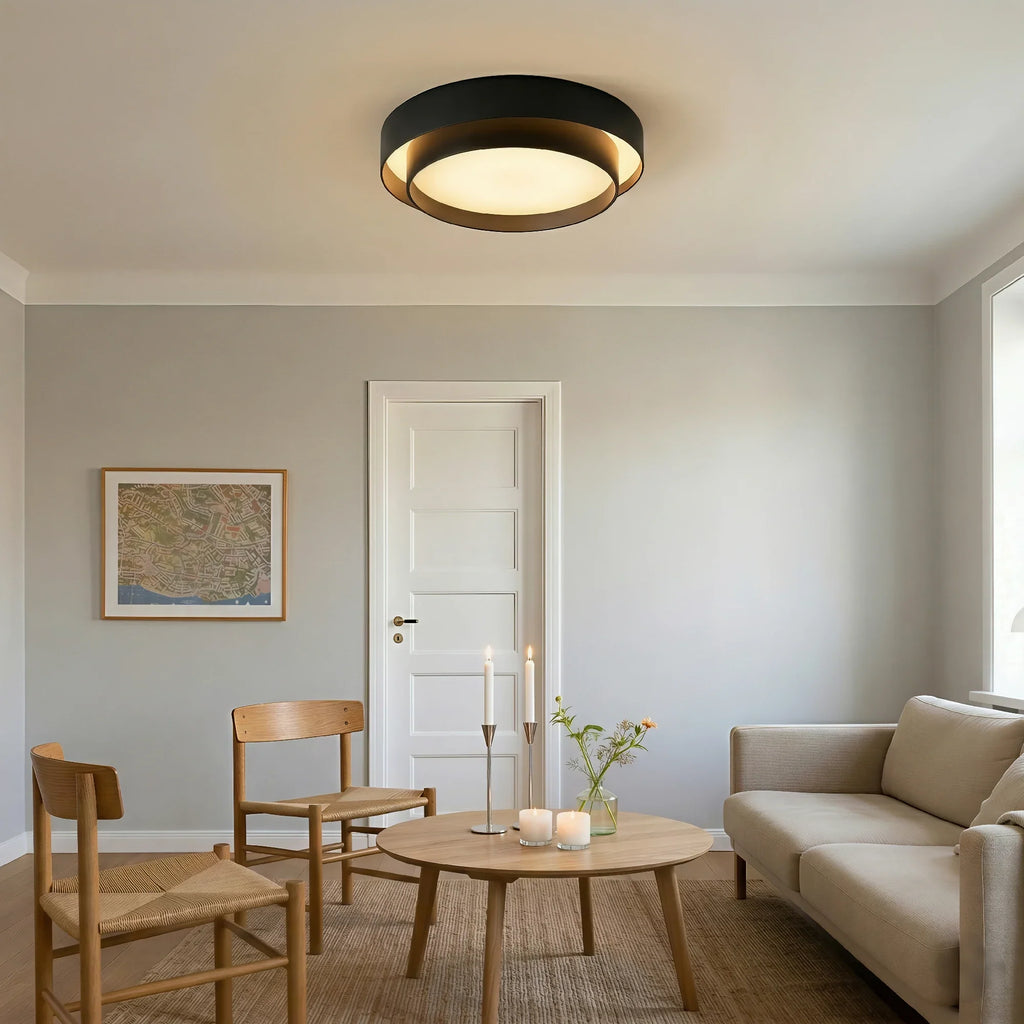 Moderna Luce da Soffitto Rotonda Doppia