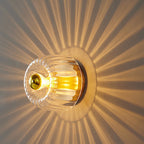 Moderno Lampadario di Lusso a Forma di Sole in Vetro Completo in Rame a Doppio Scopo con 1 Luce a Soffitto
