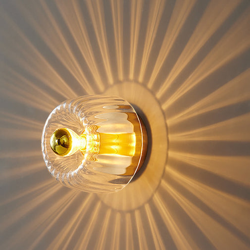Moderno Lampadario di Lusso a Forma di Sole in Vetro Completo in Rame a Doppio Scopo con 1 Luce a Soffitto