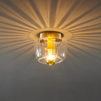 Moderno Lampadario di Lusso a Forma di Sole in Vetro Completo in Rame a Doppio Scopo con 1 Luce a Soffitto