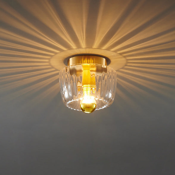 Moderno Lampadario di Lusso a Forma di Sole in Vetro Completo in Rame a Doppio Scopo con 1 Luce a Soffitto