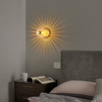Moderno Lampadario di Lusso a Forma di Sole in Vetro Completo in Rame a Doppio Scopo con 1 Luce a Soffitto
