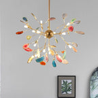 Lampadario in Vetro Multicolore con Design a Rami
