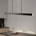 Lampada a sospensione LED in metallo lineare moderno Thala Nera/Marrone