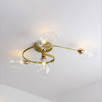 Valentina Lampada da Soffitto Flush Mount, Vetro, Nero/Oro, Sala da Pranzo