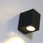 Faretto quadrato moderno da esterno impermeabile con angolo regolabile Lampada da parete LED da giardino