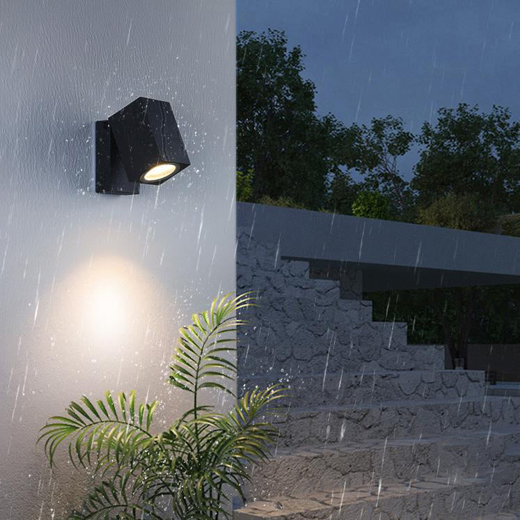 Faretto quadrato moderno da esterno impermeabile con angolo regolabile Lampada da parete LED da giardino