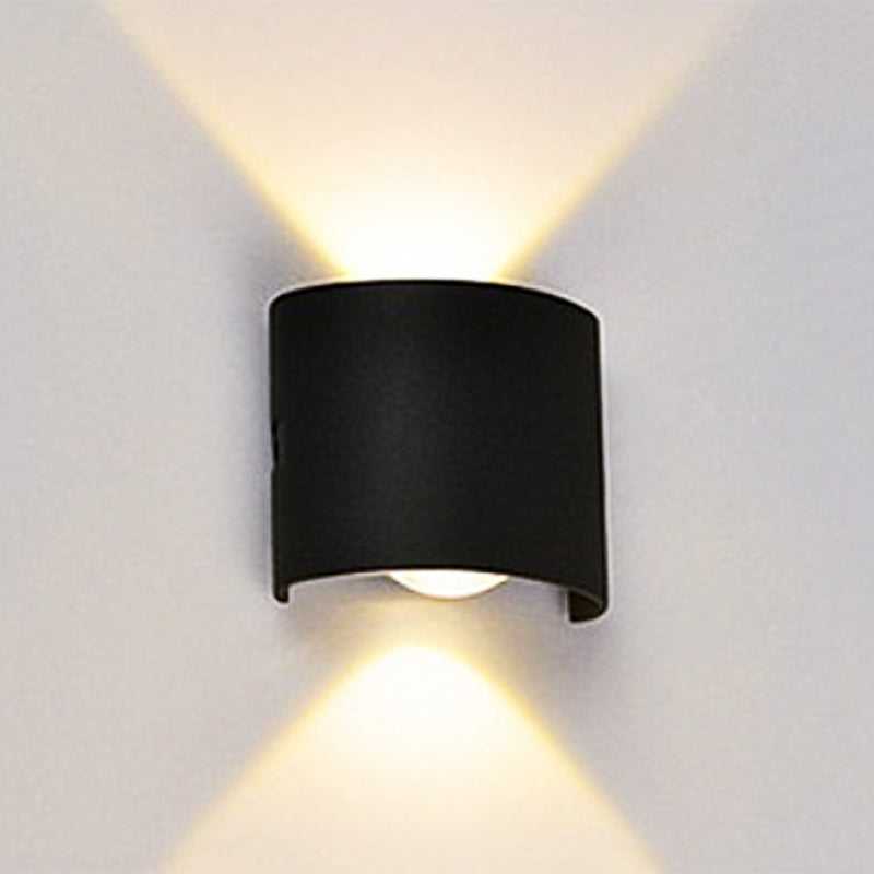 Lampada da parete esterna rettangolare moderna in metallo Tronix, Nero/Bianco, effetto onda d'acqua
