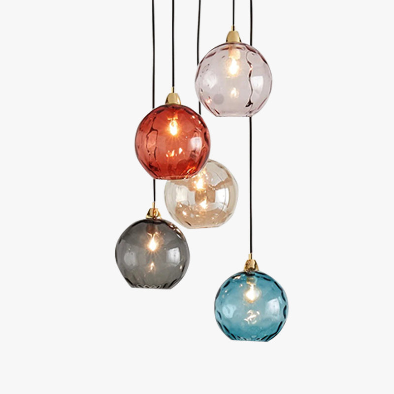 Lampade a sospensione in vetro effetto onda d'acqua