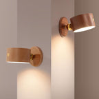 Semplice Lampada da Parete a LED Notturna Ricaricabile USB con Touch Magnetico in Legno