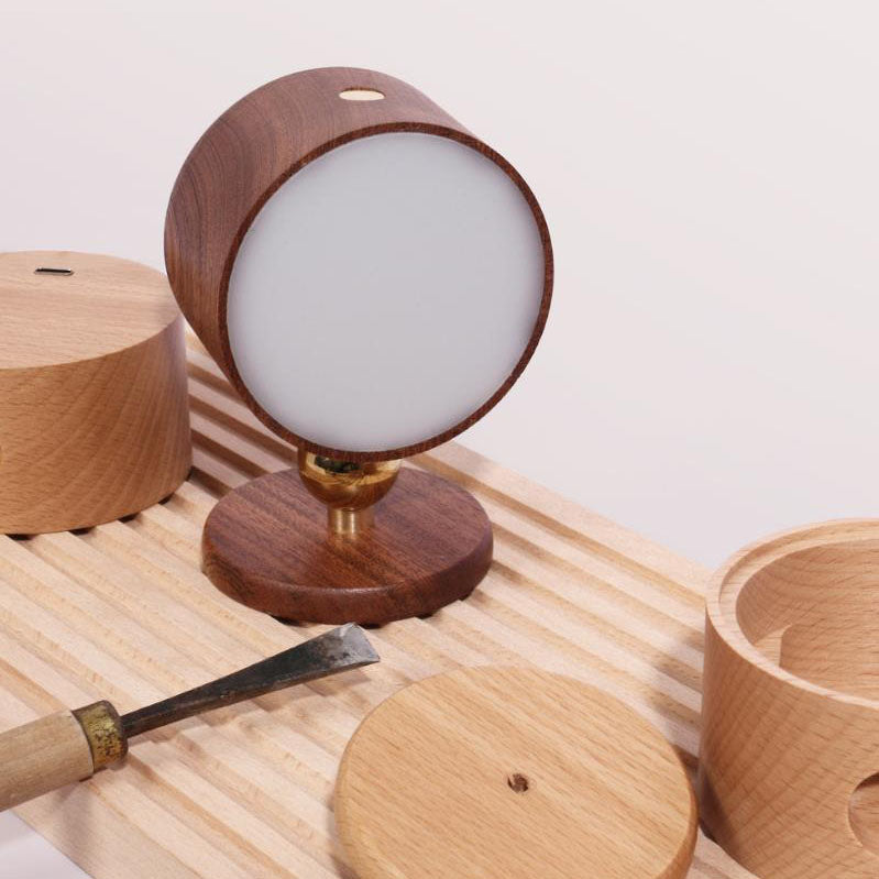 Semplice Lampada da Parete a LED Notturna Ricaricabile USB con Touch Magnetico in Legno
