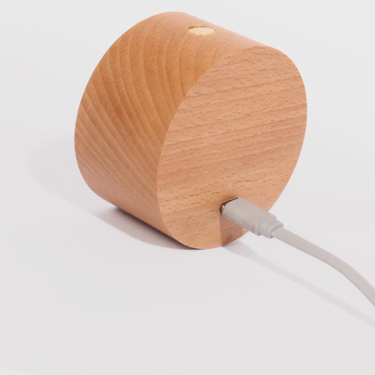 Semplice Lampada da Parete a LED Notturna Ricaricabile USB con Touch Magnetico in Legno