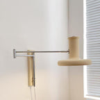 Applique da muro in stile nordico minimalista beige con braccio oscillante e 1 luce