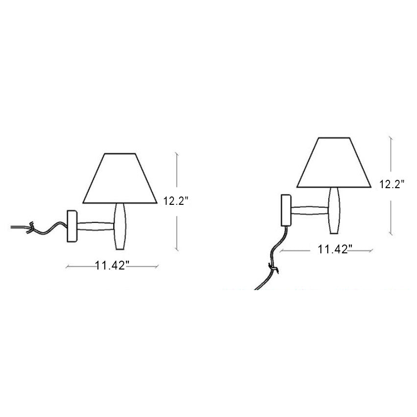 Applique da Parete in Vetro Minimalista Europeo in Legno Massello con 1 Luce