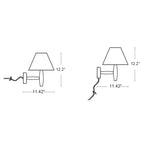 Applique da Parete in Vetro Minimalista Europeo in Legno Massello con 1 Luce