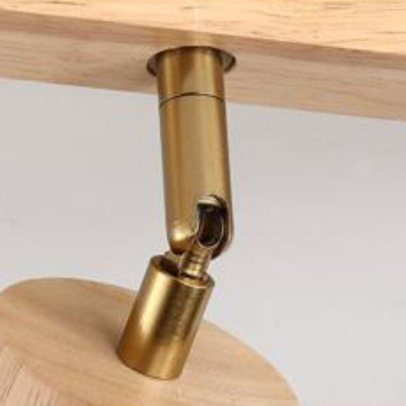 Moderna Illuminazione a Binario in Legno Massello e Metallo LED Semi-Incastro per Soggiorno