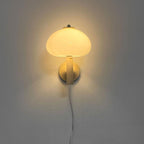 Applique da Parete Lampada a Sospensione Moderna in Ferro e Vetro Bianco Latte Nordico per Camera da Letto