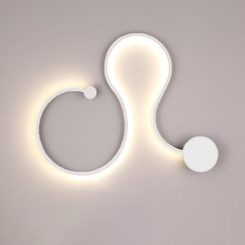 Lampada da Parete Curva LED Moderna in Alluminio a Forma di Serpente con 1 Luce