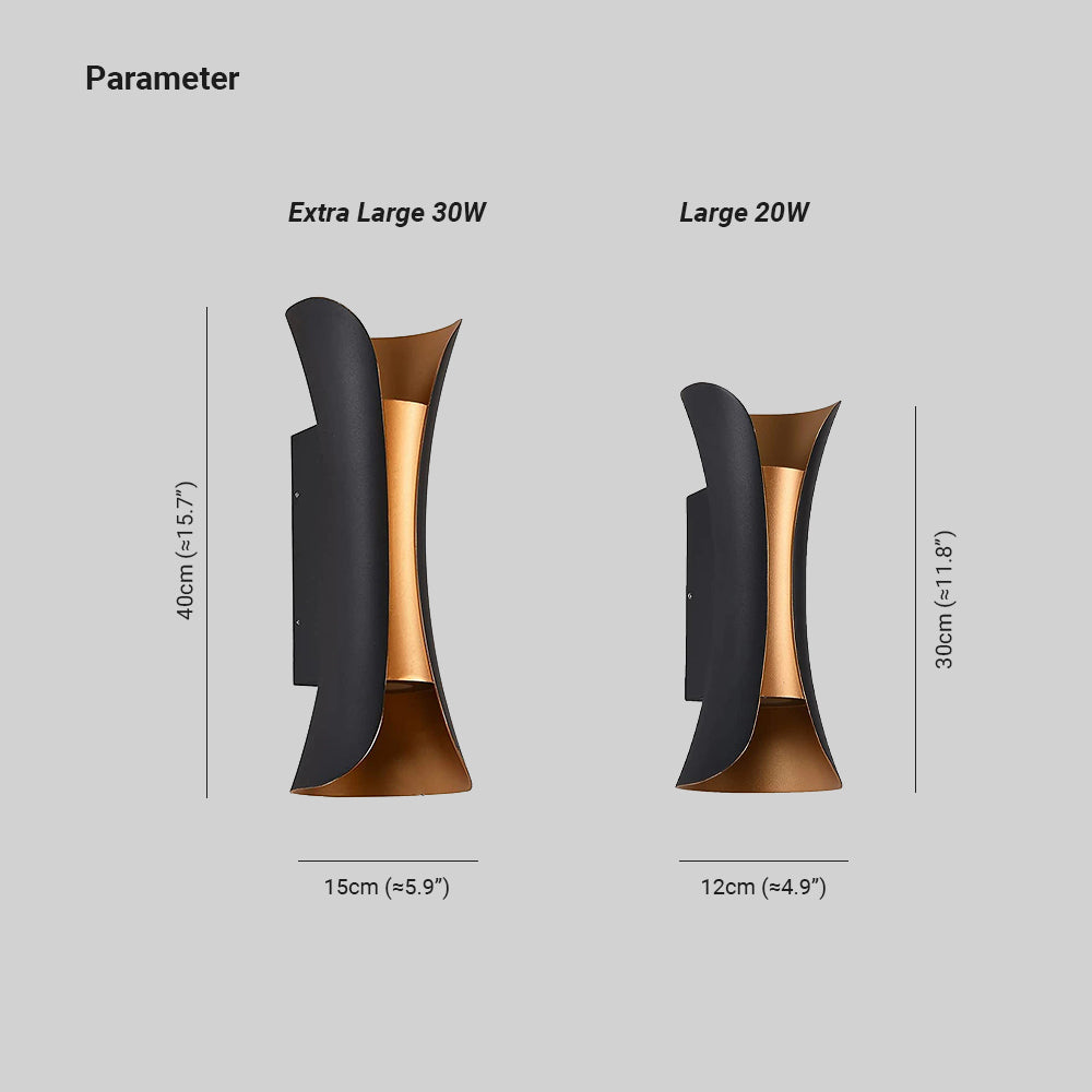 Lampada a LED da esterno Noxel montata a parete curva