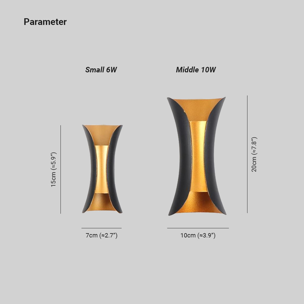 Lampada a LED da esterno Noxel montata a parete curva