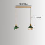 Lampadario Isola in Vetro Verde Vintage Nordico con 1/2/3 Luci