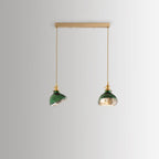 Lampadario Isola in Vetro Verde Vintage Nordico con 1/2/3 Luci