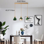 Lampadario Isola in Vetro Verde Vintage Nordico con 1/2/3 Luci