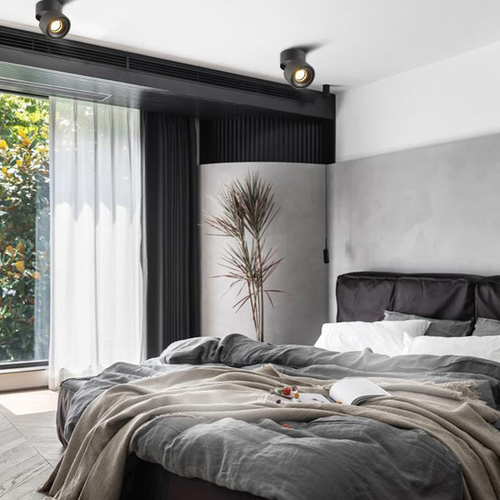 Moderna Lampada da Soffitto a Cilindro Minimalista in Alluminio LED con Angolo Regolabile per Soggiorno