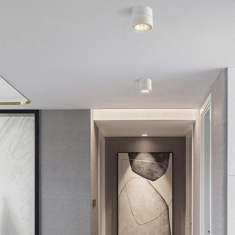 Moderna Lampada da Soffitto a Cilindro Minimalista in Alluminio LED con Angolo Regolabile per Soggiorno
