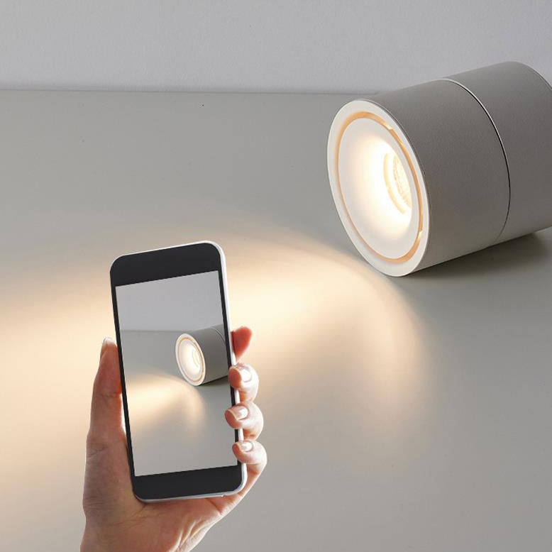 Moderna Lampada da Soffitto a Cilindro Minimalista in Alluminio LED con Angolo Regolabile per Soggiorno