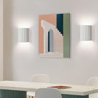 Applique da parete contemporanea scandinava in resina a mezza colonna con 2 luci per corridoio