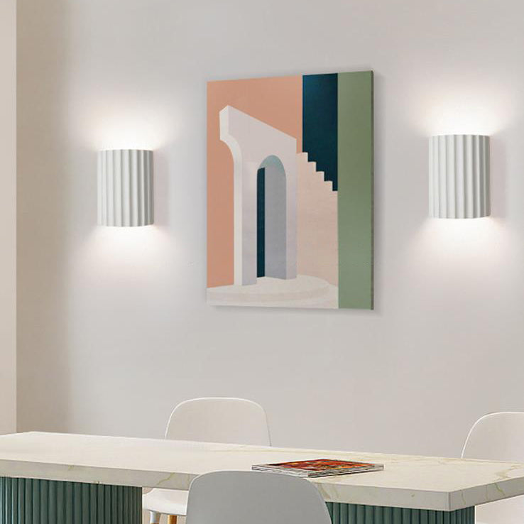 Applique da parete contemporanea scandinava in resina a mezza colonna con 2 luci per corridoio