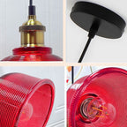 Lampada a Sospensione Vintage in Vetro Tessuto con Lattice a 1 Luce