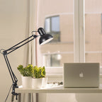 Lampada da Tavolo Retrattile a Braccio Lungo in Stile Moderno Minimalista in ABS con 1 Luce per Camera da Letto