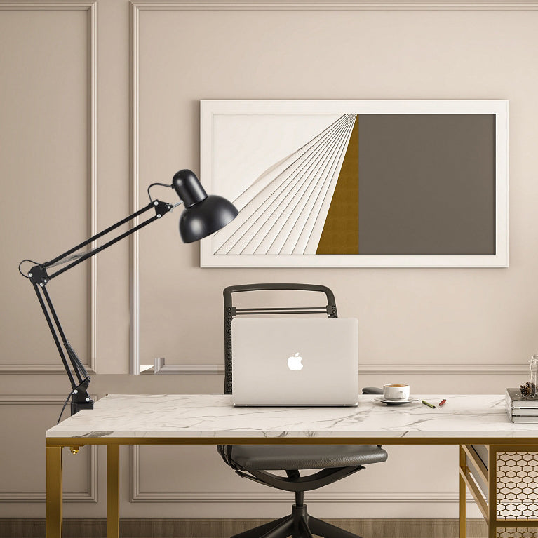 Lampada da Tavolo Retrattile a Braccio Lungo in Stile Moderno Minimalista in ABS con 1 Luce per Camera da Letto