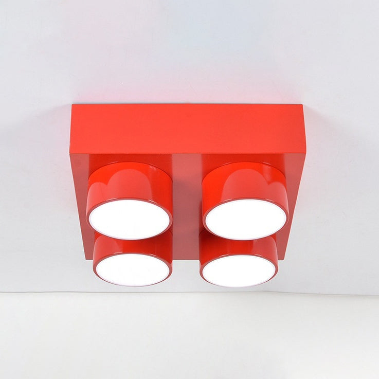 Plafoniera LED quadrata in ferro creativo contemporaneo per camera da letto