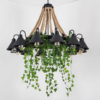 Lampadario Retro LED Arisha in Metallo Nero per Ristoranti/Bar/Soggiorni