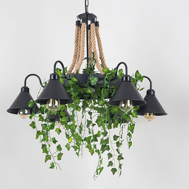 Lampadario Retro LED Arisha in Metallo Nero per Ristoranti/Bar/Soggiorni