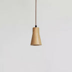 Lampada a Sospensione Piccola Cilindrica in Legno Semplice con 1 Luce