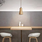 Lampada a Sospensione Piccola Cilindrica in Legno Semplice con 1 Luce